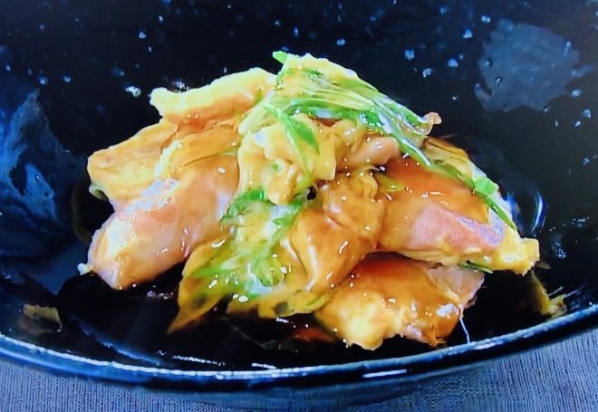 大原千鶴の鮭とネギの卵焼き甘酢あん／きょうの料理